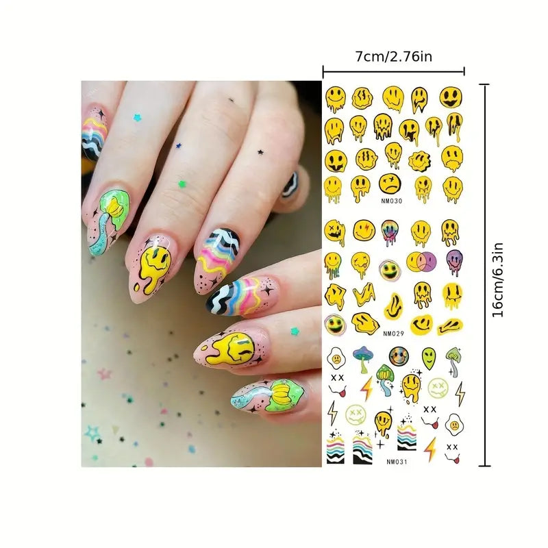 Trippy Melting Nail Art Decals