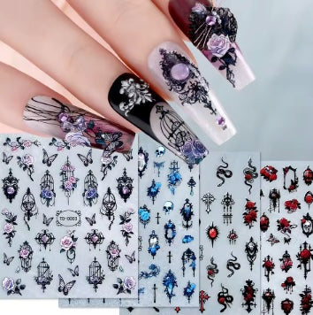 3D Gothic Nail Decals